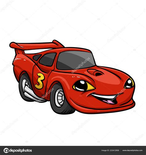 Car Cartoon Kids Red Car Cartoon Happy Car Vector Illustration Stock Vector by ©Milesthone 223412958