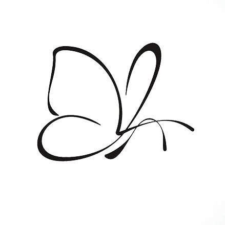 Tiny Simple Outline Butterfly Tattoo Design