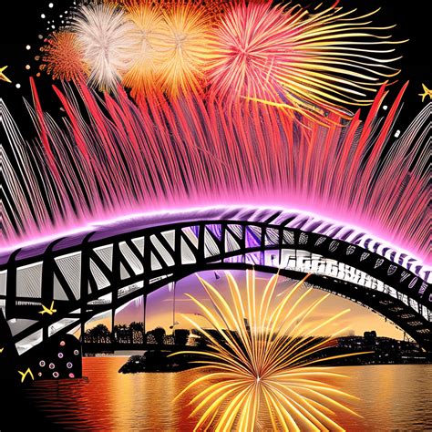 Sydney Harbour Bridge Fireworks · Creative Fabrica