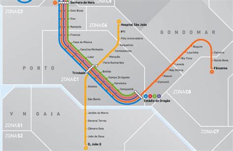 Mapa Zonas Metro Porto | Mapa