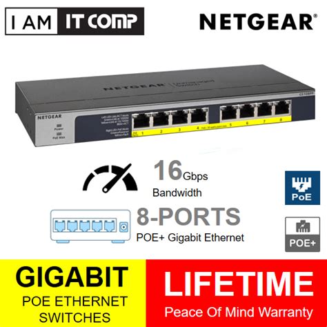 NETGEAR GS108PP 8-Port Gigabit Ethernet Unmanaged PoE Switch(GS108PP ...