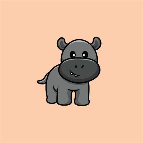 Cute Hippopotamus Drawing