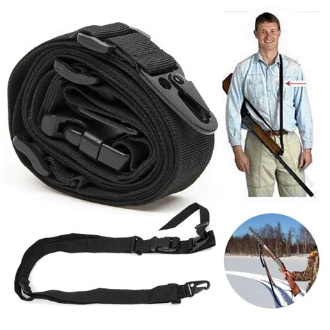 Hunting Gun Sling Black Three Point Rifle Sling Hunting Gun Accessories Adjustable Tactical Gun ...