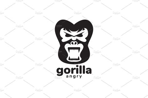 black face gorilla angry logo design – MasterBundles