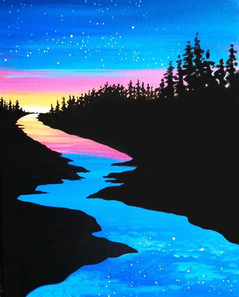 Night Sky Oil Pastel Drawing Sunset ~ Night Sky Oil Pastel Scenery Drawing Easy | Boddeswasusi