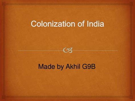 Colonization of india