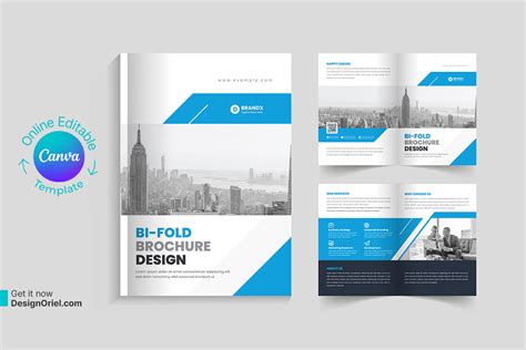 Corporate Bifold Brochure Design Canva Template