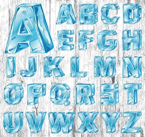 26 Blue Ice Alphabet Ice fontPen drawn fontColorful | Etsy | Custom nursery art, Paint font ...