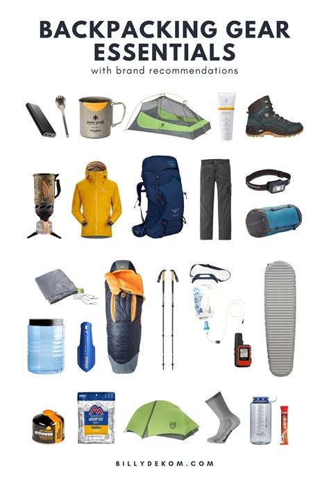 Backpacking Gear List + Brand Recommendations — Billy DeKom