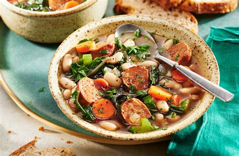 Vegan Sausage and White Bean Soup with Swiss Chard | PC.ca