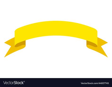 Blank ribbon label yellow flat banner template Vector Image