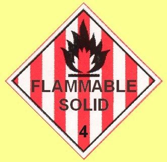 FLAMMABLE SOLID (Dangerous / Hazardous substance label)