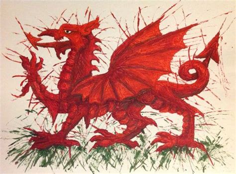 Welsh Dragon art print, collectable A3/A4 poster. Wales. Welsh Dragon. | Dragon art, Welsh ...