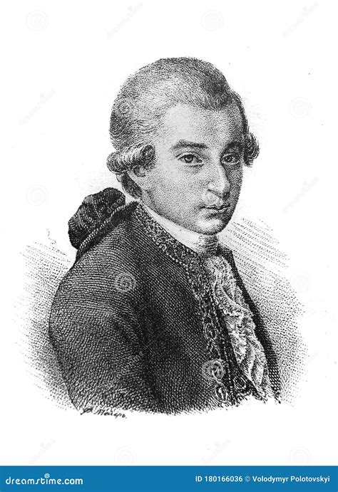 The Portrait of Wolfgang Amadeus Mozart in the Vintage Book New Biography of Wolfgang Amadeus ...