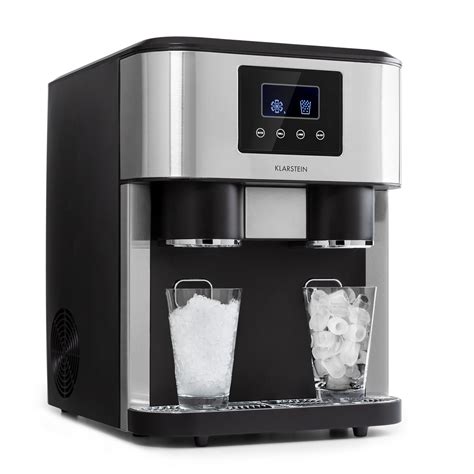 Klarstein eiszeit crush machine à glaçons & glace pilée 18kg /24h - 2 tailles de cube - argent ...