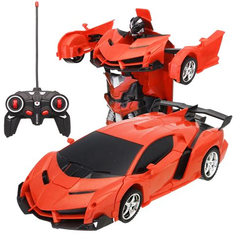 Transforming RC Car Robot Toy , Remote Control Car Toy w/ LED Lights & Sounds & Gesture Sensing ...