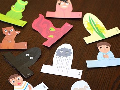 Passover Finger Puppets - The Ten Plagues, Printable Jewish Holiday Craft