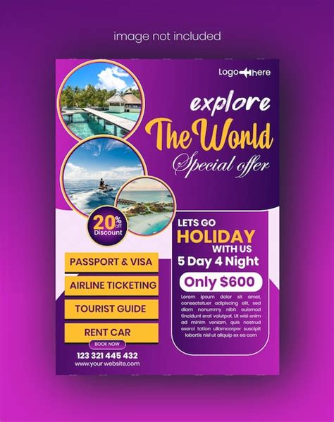 Premium Vector | Travel agency flyer design templates