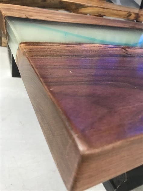 Glow in The Dark Epoxy Resin Walnut Live Edge Coffee Table | Etsy