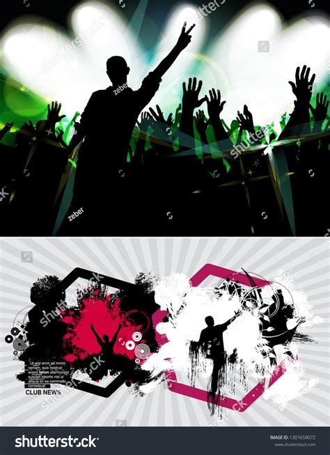 Silhouette Party Crowd Vector Illustration Stock Vector (Royalty Free) 1301659072