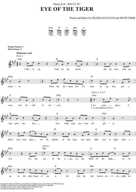 Eye of the Tiger | Clarinet sheet music, Saxophone sheet music, Sheet music