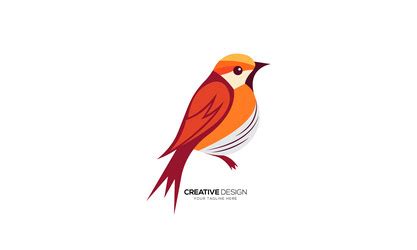 Colorful bird abstract logo Royalty Free Vector Image