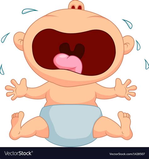 Cartoon baby boy crying Royalty Free Vector Image