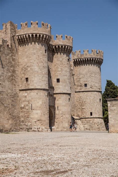 Castle Courtyard and Three Towers. Editorial Stock Image - Image of aegean, fortress: 96279979