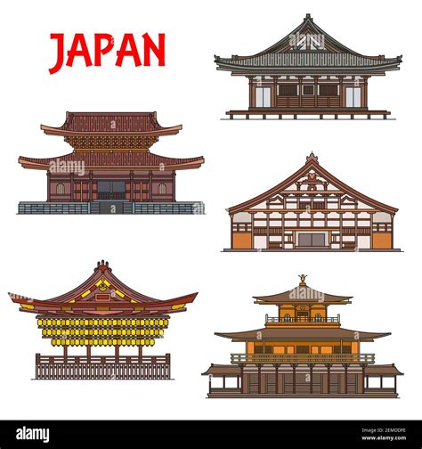 Japanese temples and shrines buildings, Japan pagodas houses, architecture landmarks of Kyoto ...