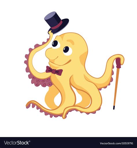 Funny cartoon octopus Royalty Free Vector Image