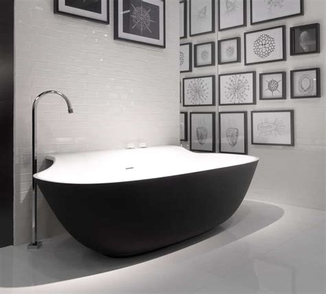 Black Bathtubs for Modern Bathroom Ideas with Freestanding Installation