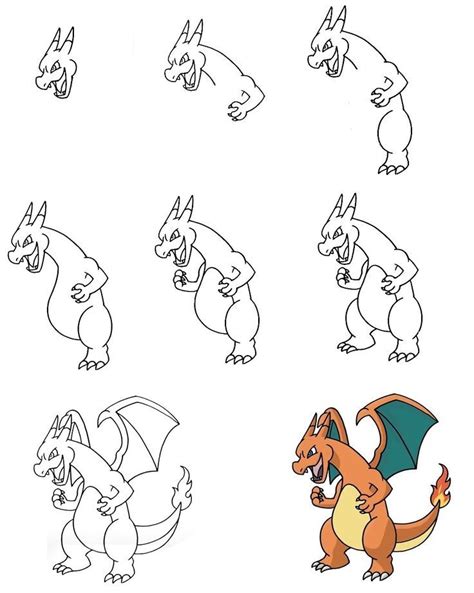 8 Simple Steps To Create Charizard Drawing – How To Draw Charizard in 2022 | Drawings, Charizard ...