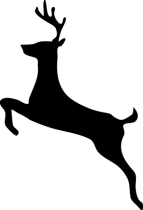 Silhouette of the jumping deer clipart free image download