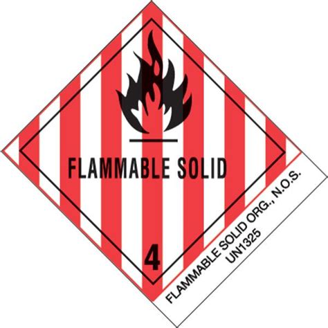 DL513P1 Flammable Solids, N.O.S. Label, 4" x 4-3/4", 500/Roll - Correct ...