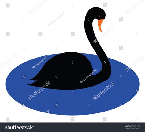 Simple Cartoon Black Swan Vector Illustration Stock Vector (Royalty ...