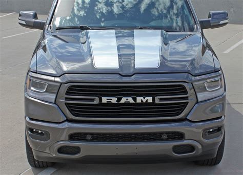 2019-2022 Dodge Ram Racing Stripes Rally Hood Tailgate Truck Decals Vinyl Graphic 3M Stripe ...