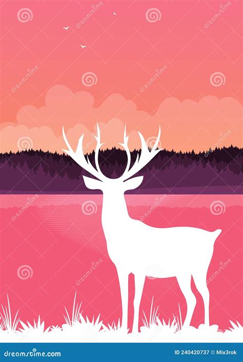 Flat Vector Banner with Landscape. Background Illustration Stock Vector ...