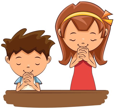 A Child Praying Cartoon