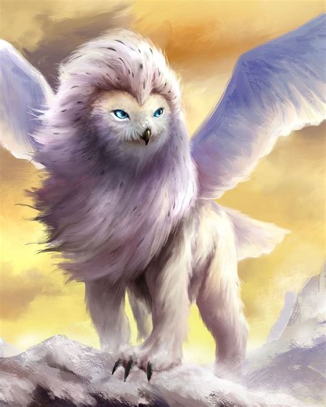 Owl Lion Hybrid Creature | Mythical creatures, Mystical animals ...