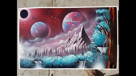 spray paint art tutorial for beginners tips and tricks landscape and space techniques - YouTube