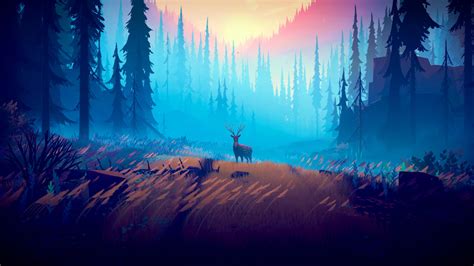 Wallpaper : illustration, Video Game Art, deer, forest, trees 1920x1080 - Pc7 - 1898429 - HD ...