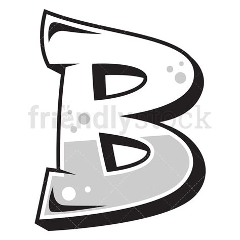 Graffiti Letter B Cartoon Vector Clipart - FriendlyStock