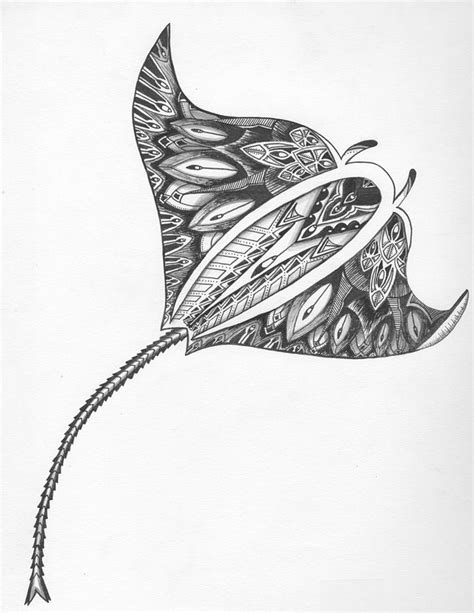 Majestic Manta Ray Drawing by Michael Miller