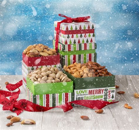 Oh! Nuts® Gourmet Nuts Gift Basket Tower | Christmas Holiday Fresh Gourmet Nut Assortment Gifts ...