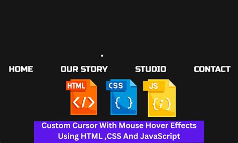 Custom Cursor With Mouse Hover Effects Using HTML ,CSS And JavaScript