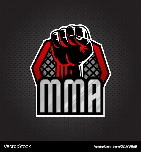 Mma fight logo mixed martial arts logotype Vector Image