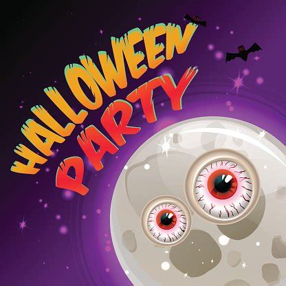 Halloween Party For Invitation Cards And Posters. Vector Illustration. Stock Clipart | Royalty ...