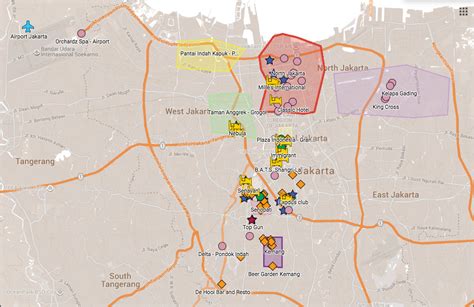 Jakarta Nightlife Map | Jakarta100bars - Nightlife & Party Guide - Best Bars & Nightclubs