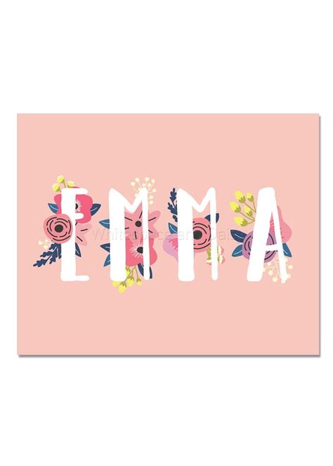 Emma Baby Name Wall Art Emma Baby Name Sign Emma Party