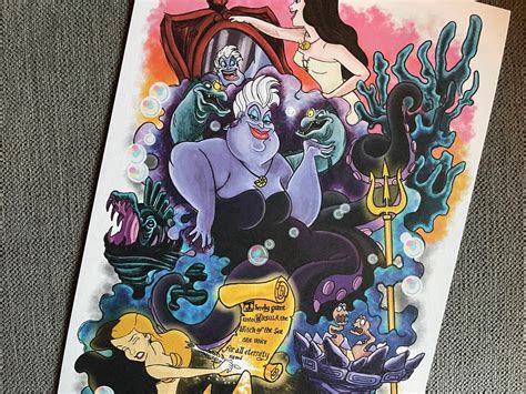 Disney the Little Mermaid Ursula A4 Art Print - Etsy UK